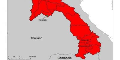 Карта на Лаос малария 