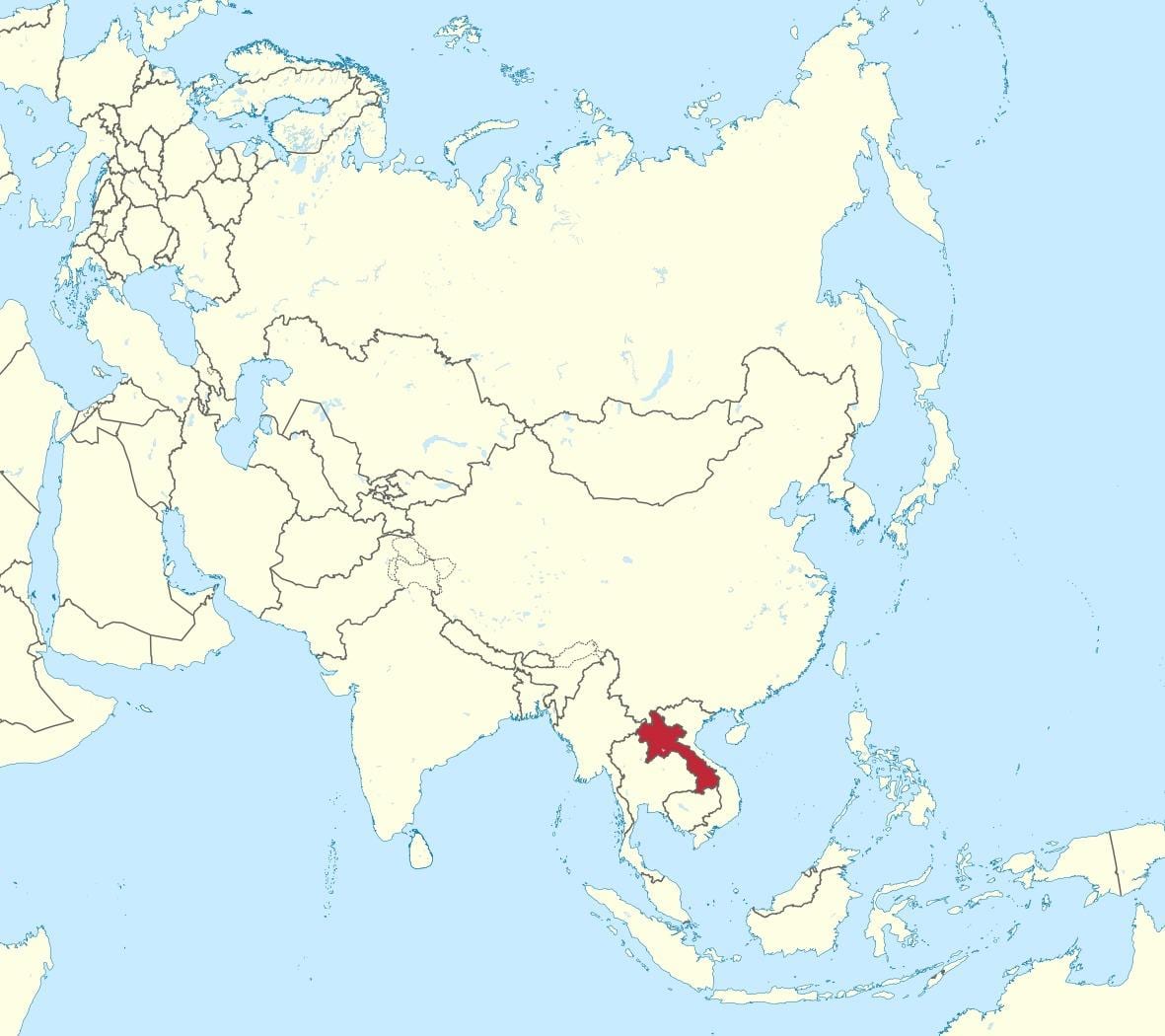 Карта На Лаос Азия