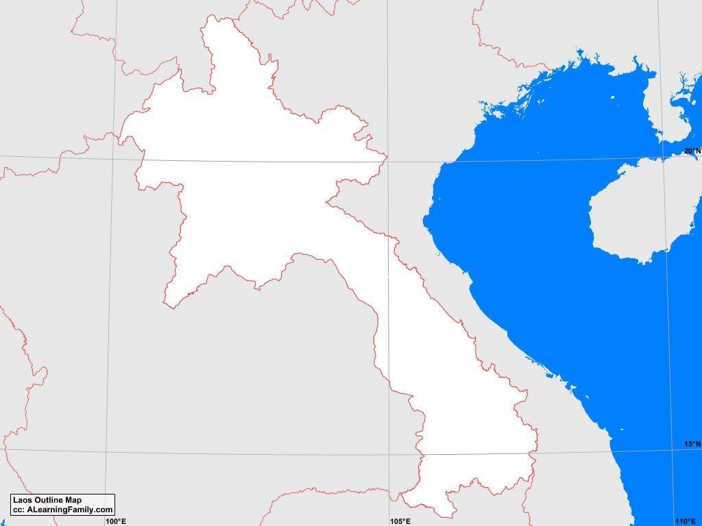 Карта на Лаос контур