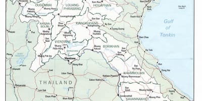 Карта на Лаос за пътуване