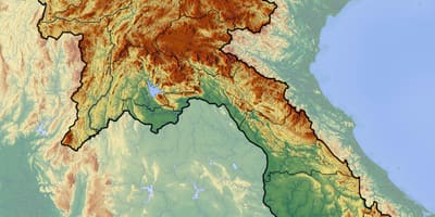 Карта на Лаос топографическая