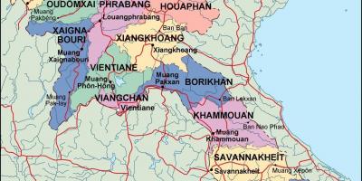 Политически Лаос картата